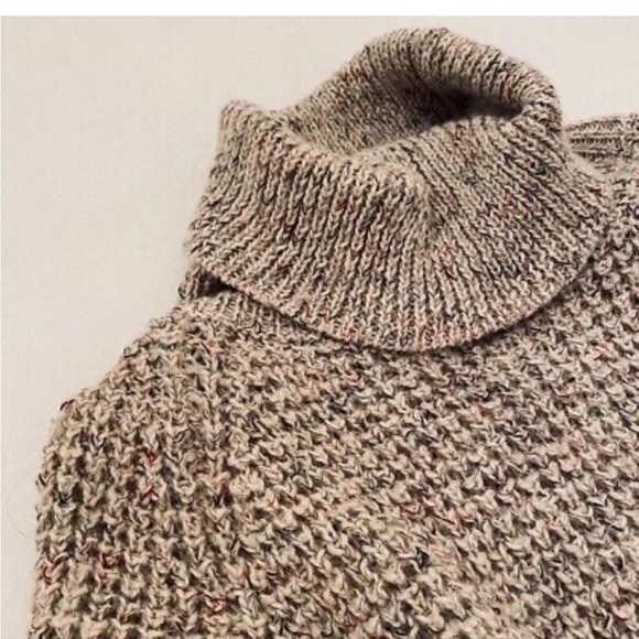 FREE PEOPLE Dylan Tweedy Oversized Sweater SMALL Oatmeal - Picture 2 of 3